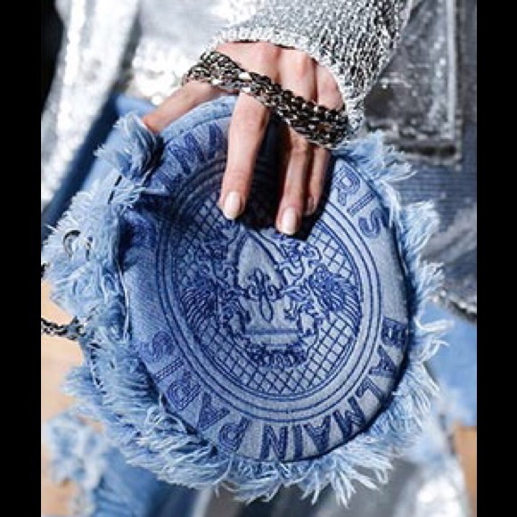 Balmain Denim Disco Circle Crossbody/ Shoulder Bag - Picture 3 of 8